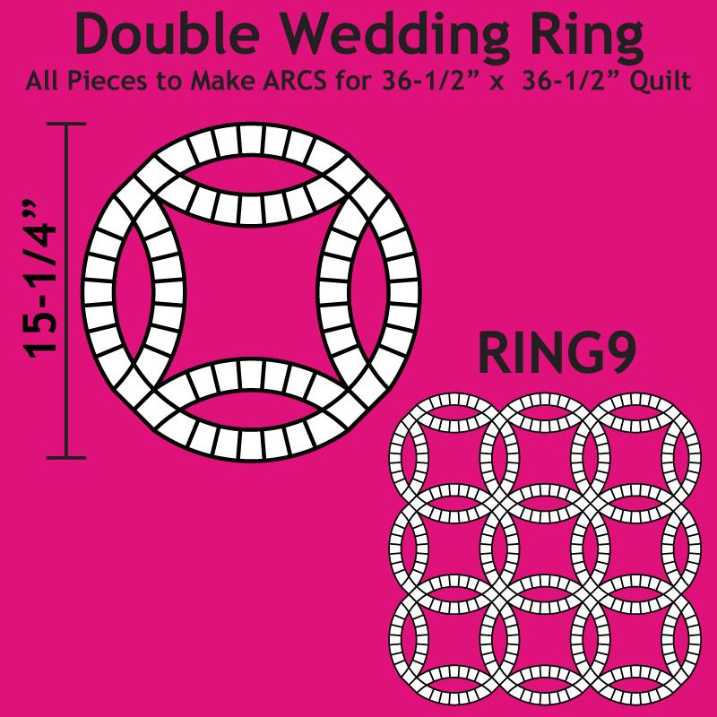 Paper Pieces 15-1/4" Double Wedding Ring Arcs Paper Piece Pack
