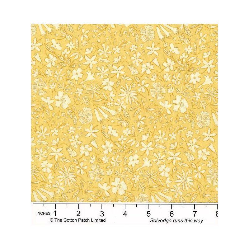 Liberty Riviera Fabric: Summer Sketch, Yellow
