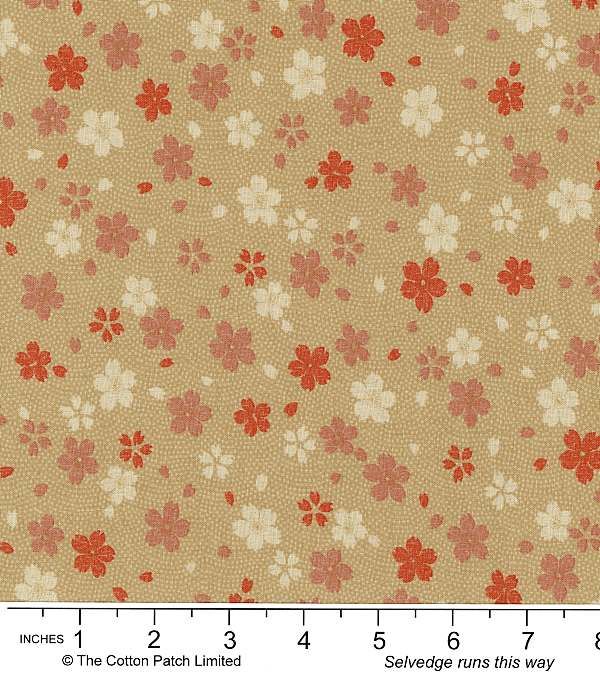 Sevenberry Favourites fabric: Blossoms, Brown