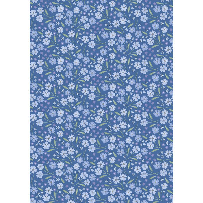Forever Blooms fabric: Forevermore, Mid Blue Forever Blooms fabric: Forevermore, Mid Blue
