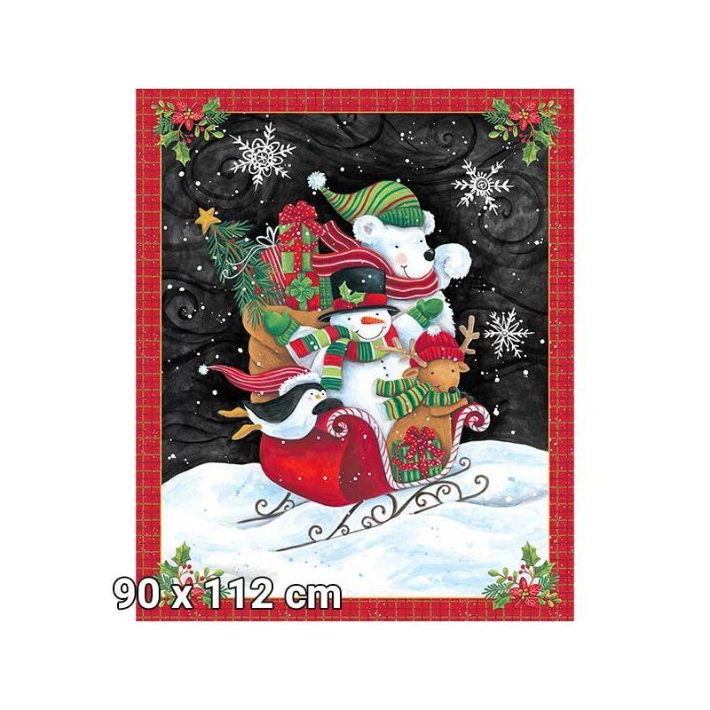 Glad Tidings Fabric: Feeling Frosty Panel, 92cm Glad Tidings Fabric: Feeling Frosty Panel, 92cm