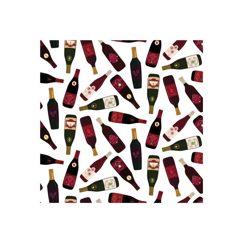 Conversationals Fabric: Bottle Service, White Conversationals Fabric: Bottle Service, White