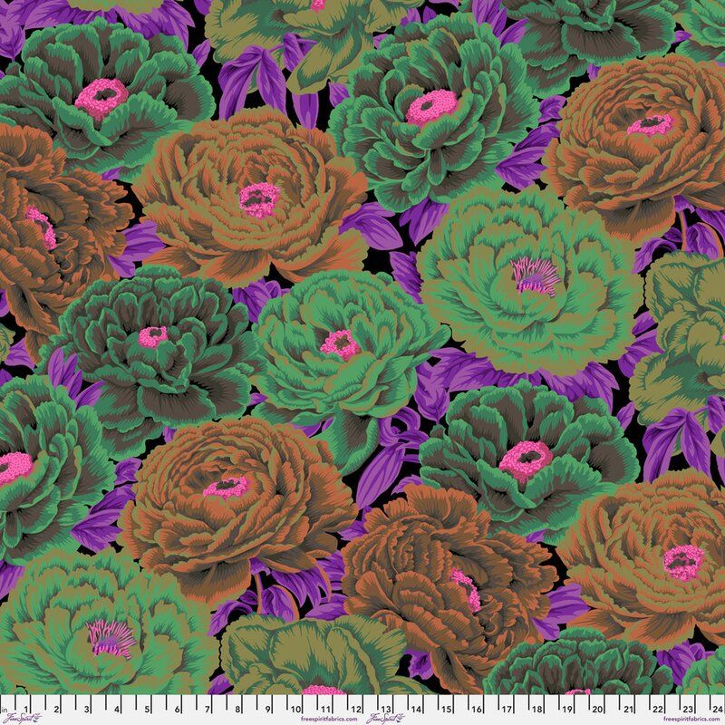 Kaffe Fassett Collective Fabric Tibetan Peony, Dark
