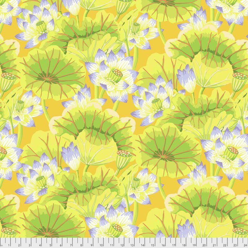 Kaffe Fassett Fabric Lake Blossoms Yellow (per 1/4 metre)