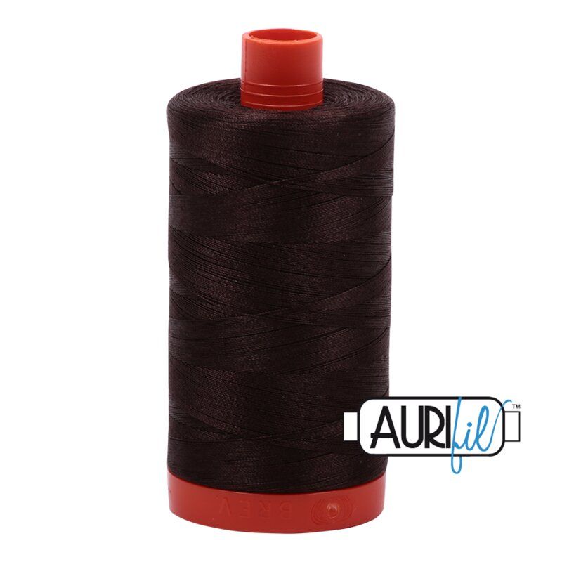 Aurifil 50 Dark Brown Thread, 5024