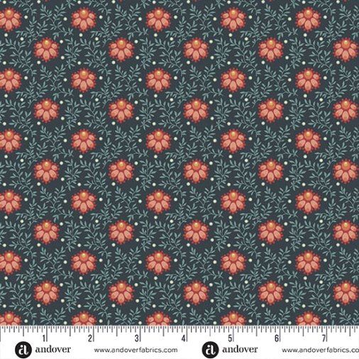 Farmer's Daughter fabric, Milkweed, Midnight
