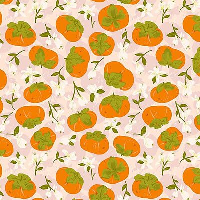 Summer's End Fabric: Tomato Time Peach (per 1/4 metre) Summer's End Fabric: Tomato Time Peach (per 1/4 metre)