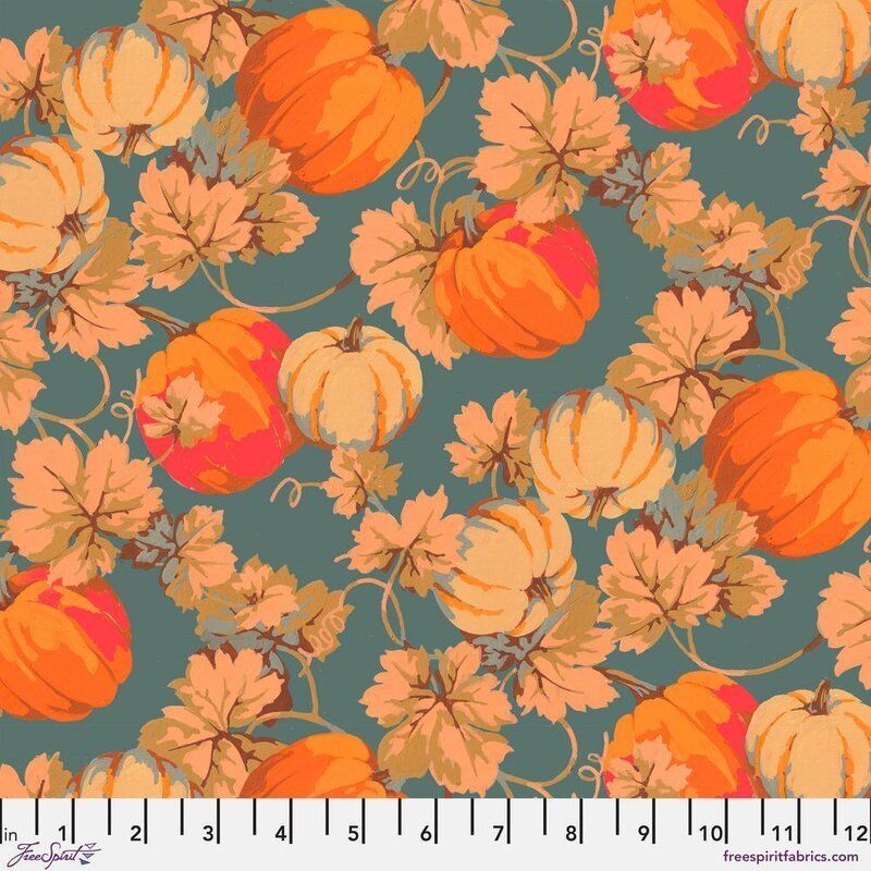 Golden Harvest fabric, Pumpkins, Gold