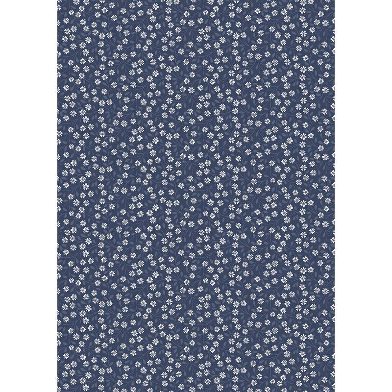 Forever Blooms fabric: Interlaced Blossoms, Prussian Blue