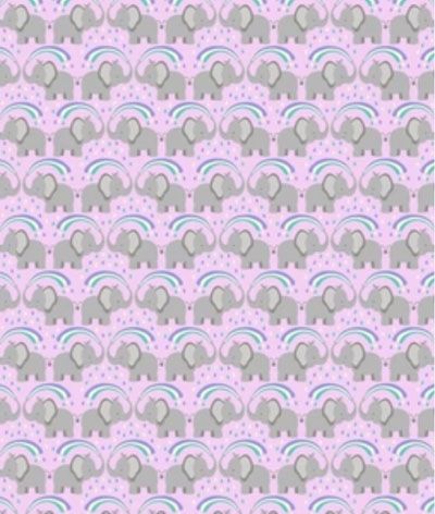 Over The Rainbow fabric: Rainbow Elephants Light Lilac Lewis and Irene