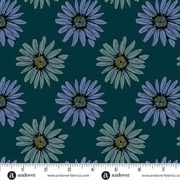 Mystic Meadow fabric, Big Daisy, Green