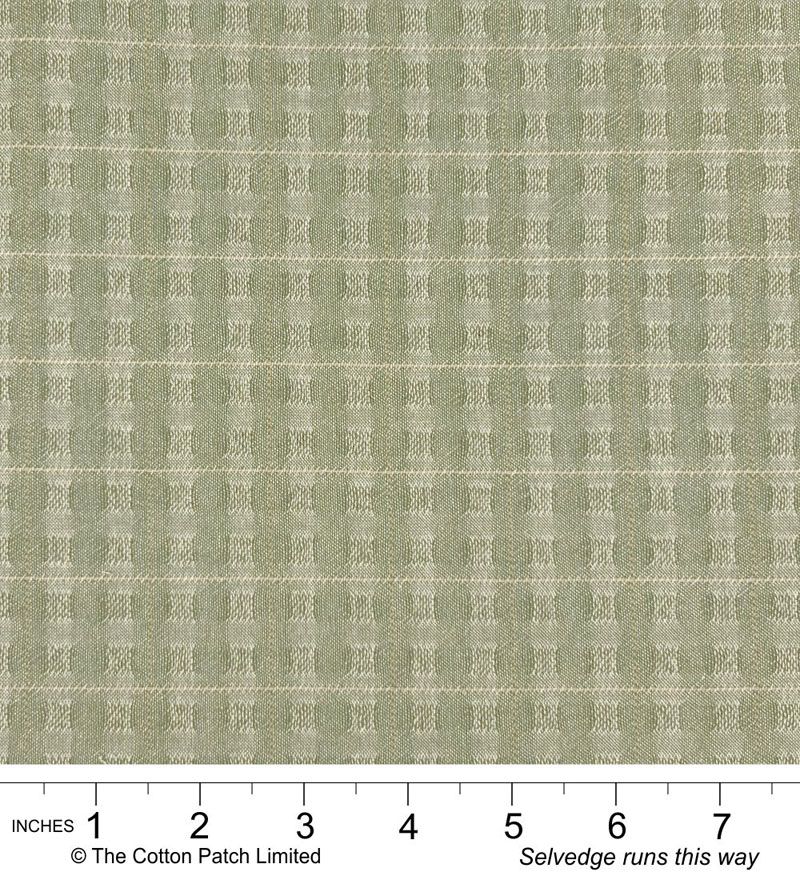 Tochio Yarn-Dyed fabric: Stitched Grid, Olive