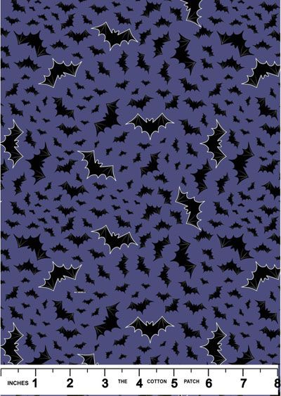Castle Spooky Fabric: Bats on Blue Lewis and Irene Castle Spooky Fabric: Bats on Blue Lewis and Irene