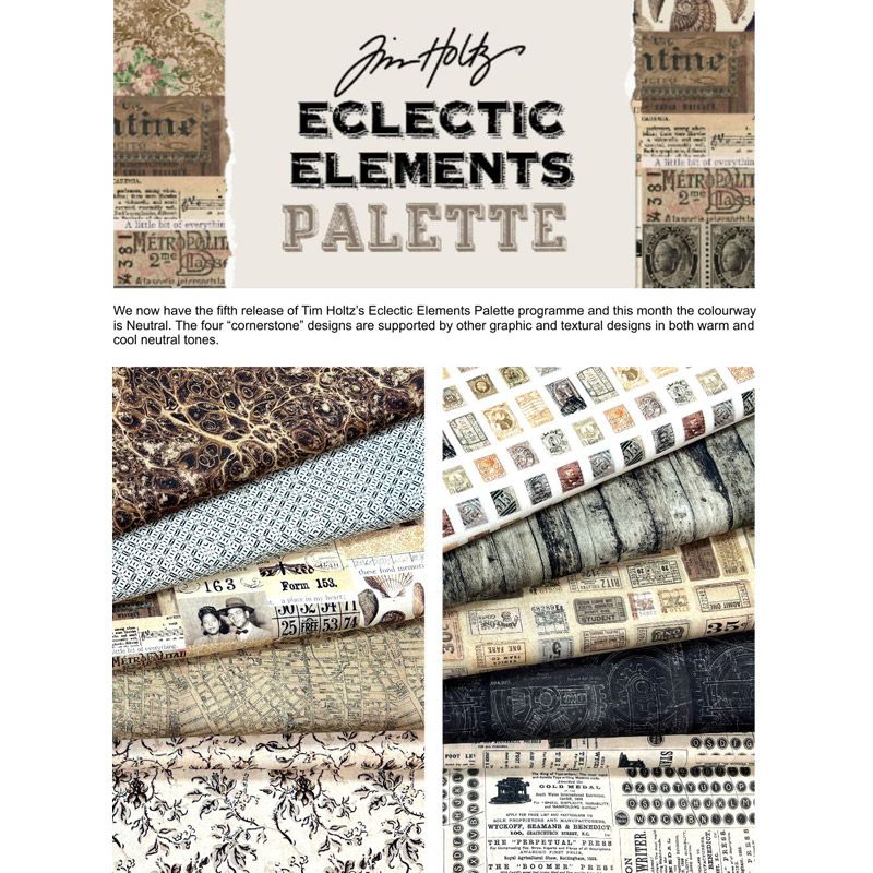 Tim Holtz Eclectic Elements Palette Neutral + Green 10" Patchwork Palette