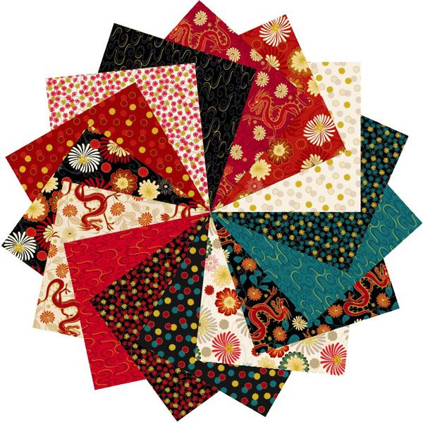 Year of the Dragon fabric: 10" Patchwork Palette Year of the Dragon fabric: 10" Patchwork Palette