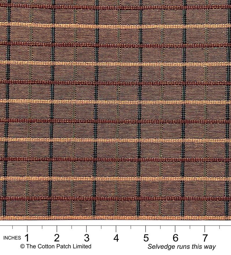 Tochio Yarn-Dyed fabric: Ribbon Grid, Burgundy