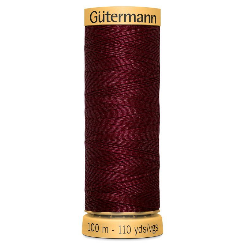 Gutermann Natural Cotton 50 Weight Thread Claret, 100m 3022