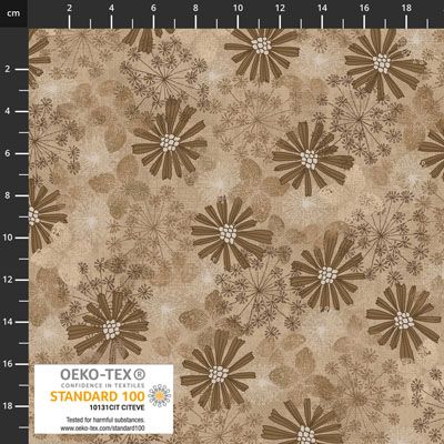 Keep Blooming fabrics: Flower Head Brown Keep Blooming fabrics: Flower Head Brown