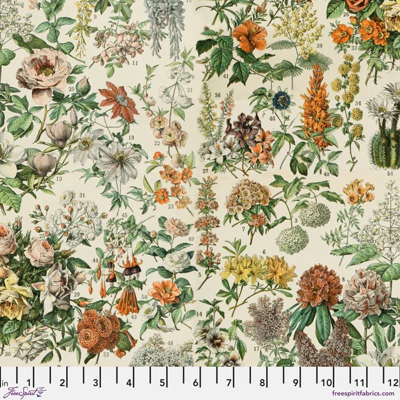Eclectic Elements Palette fabrics, Orange Botanical