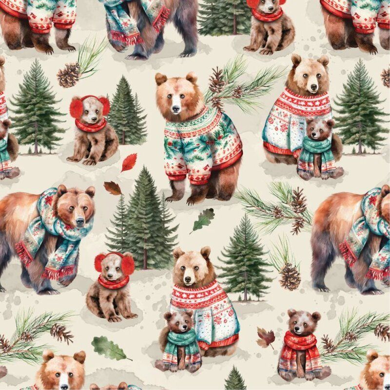 Merry Beary Fabric: Solstice Snuggles Merry Beary Fabric: Solstice Snuggles