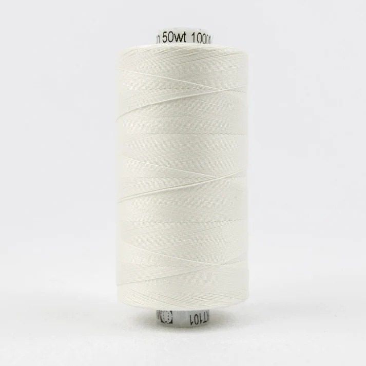 Konfetti Thread: 50wt 3 ply 100% Cotton. 1000m Spool Soft White