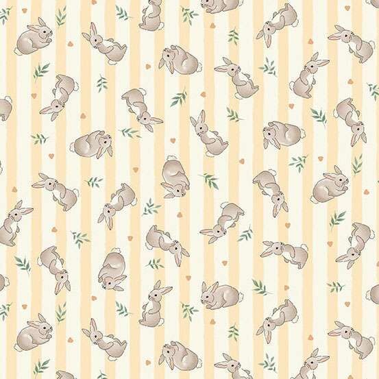 Little Ones Fabric: Bunnies, Yellow