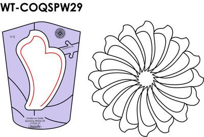 Westalee Ruler Circles on Quilts: Spinning Wheels 29 11 1/2"