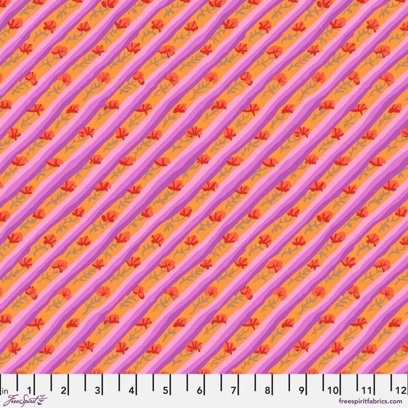 Kaffe Fassett Fabric Diagonal Poppy, Lavender
