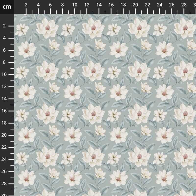 Sanderson Country Romance Fabric: Grandiflora, Slate