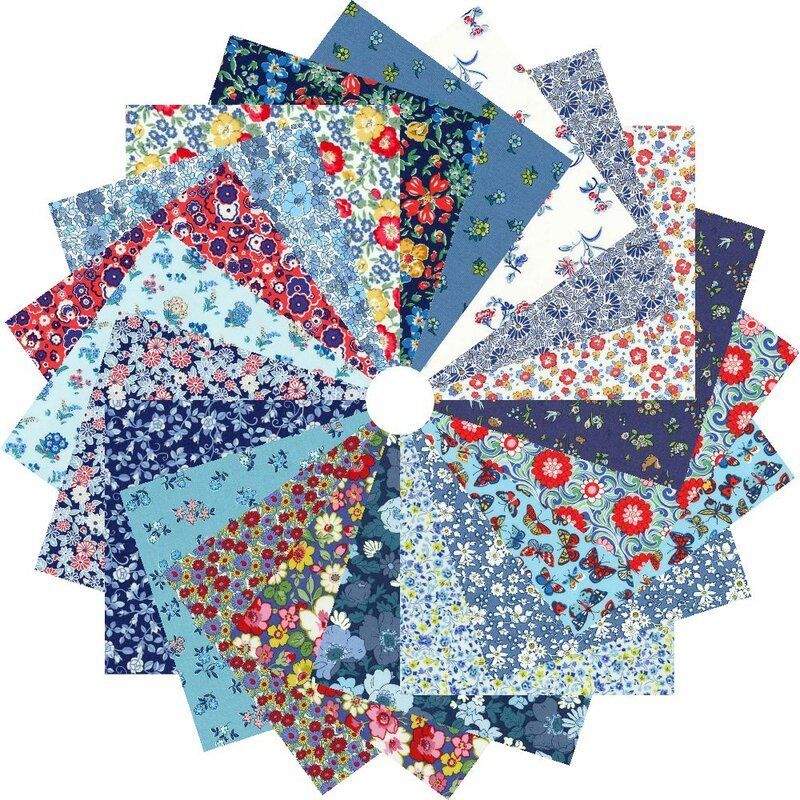 Liberty Florals Classic Blues 10" Patchwork Palette