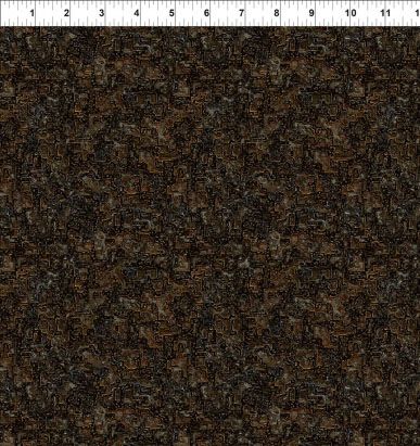 Steampunk Menagerie fabric, Rusty Metal