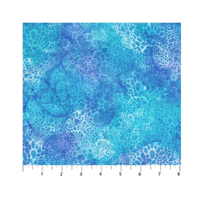 Coral Reef fabric: Bubbles, Blue