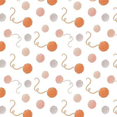Smitten Kitten Fabric: Yarn Balls White (per 1/4 metre)