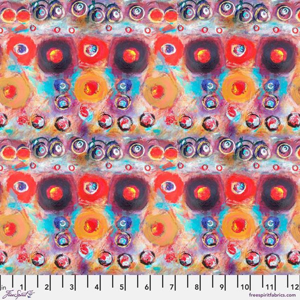 Dance of Dreams fabric: Bubble Gum, Bright