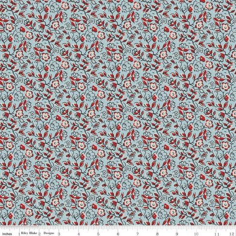 Pride and Prejudice Fabric Gardiner, Sky