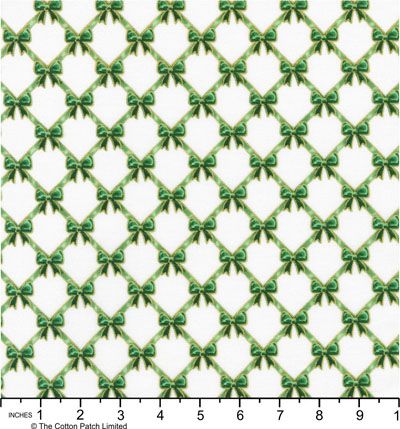 Holiday Flourish, Festive Finery fabric: Diamond Bows, Pine