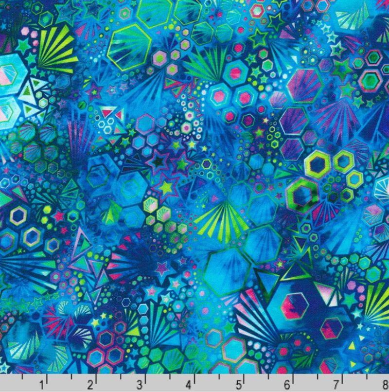 Robert Kaufman 108" Wide Quilt Back Phantasma, Pacific