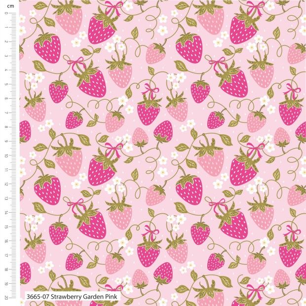 Sweet Blooms fabric: Strawberry Garden, Pink