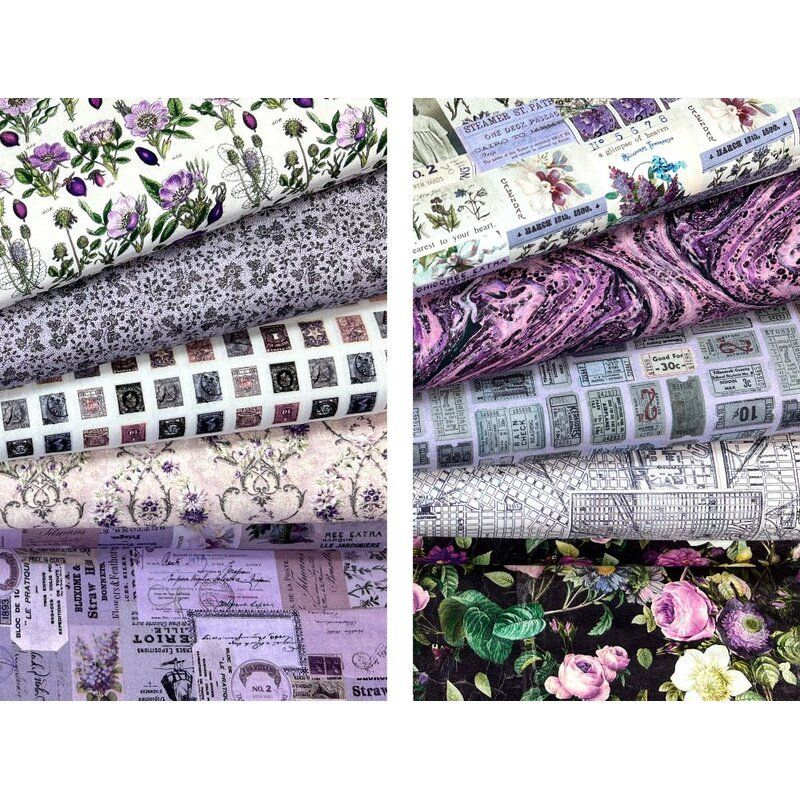 Tim Holtz Eclectic Elements Palette Purple Fat Quarter Pack Tim Holtz Eclectic Elements Palette Purple Fat Quarter Pack