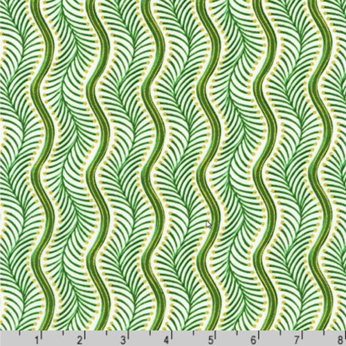 Peppermint Twist fabric: Waves, Vanilla