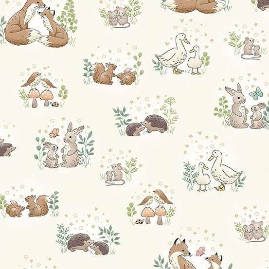 Little Ones Fabric: Hugs, Cream