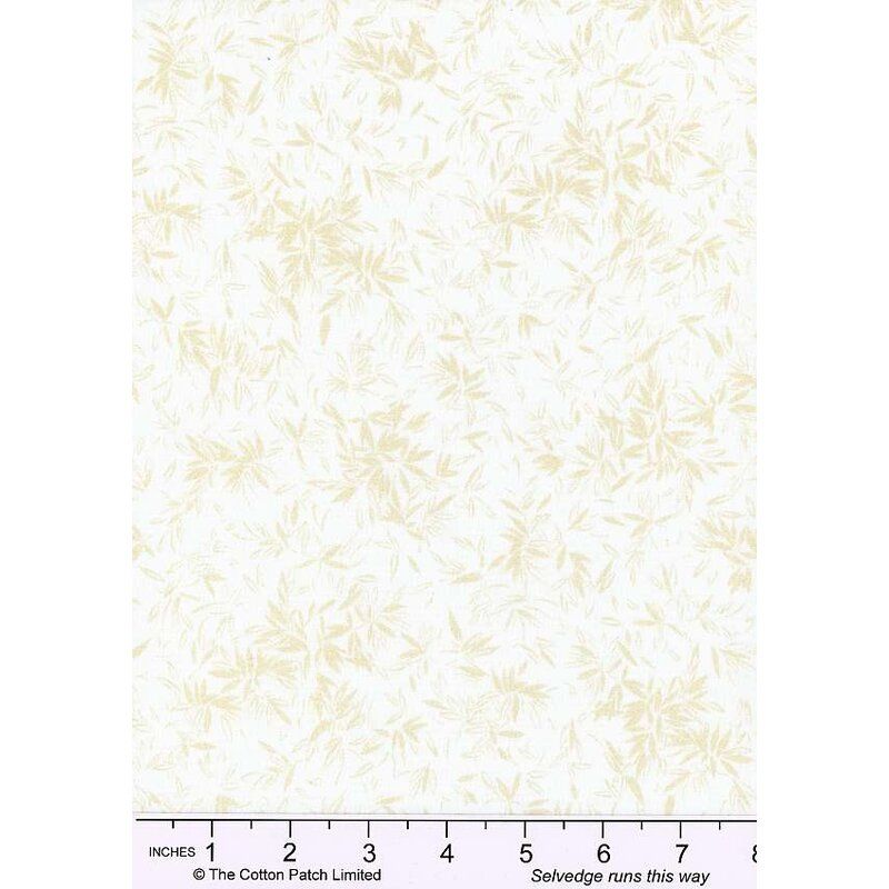 Modern Florals fabric: Bamboo Leaves on Cream Modern Florals fabric: Bamboo Leaves on Cream