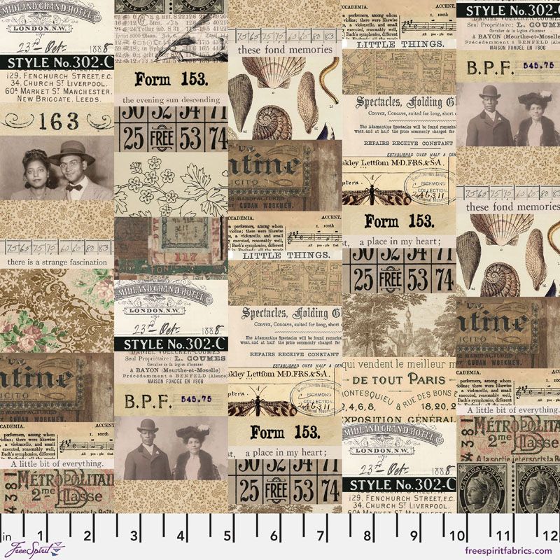 Eclectic Elements Palette fabrics, Neutral Collage