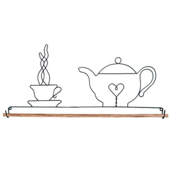 Patchwork Quilt Wire Hanger Teapot Quilt Holder 22" Patchwork Quilt Wire Hanger Teapot Quilt Holder 22"