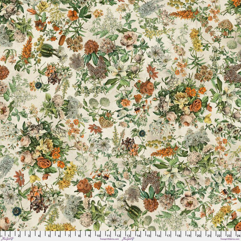 Eclectic Elements Extra Wide Quilt Back Fabric: Botanical, Palette (per 1/4 metre)