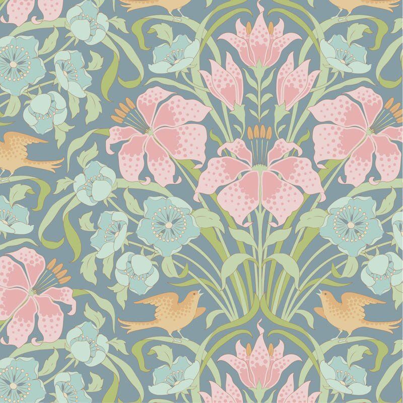 Tilda Songbird fabric: Songbird, Blue