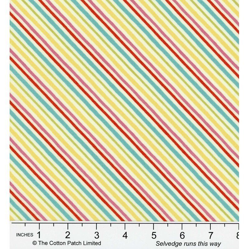 Simple Stripes fabric: Diagonal Stripes, Bright