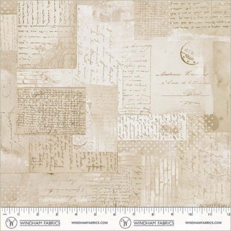 Beautiful Backing: Parchment, Ephemera 108" Wide