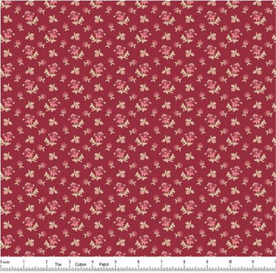 Wildflower Cottage fabric: Crimson Scatter Garden