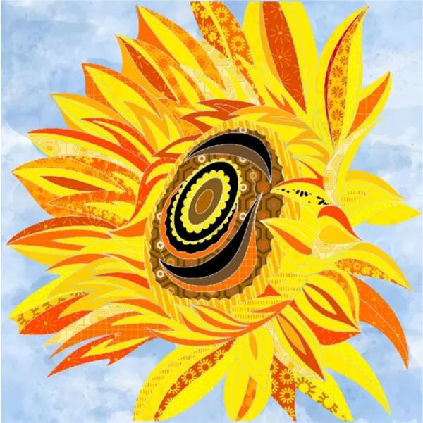 The Flower Collection Sunflower Natural 36" panel